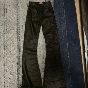 Edikted leather flare pants.